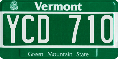 VT license plate YCD710
