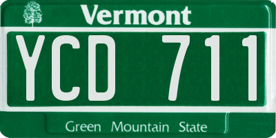 VT license plate YCD711