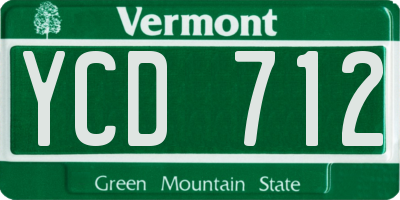 VT license plate YCD712
