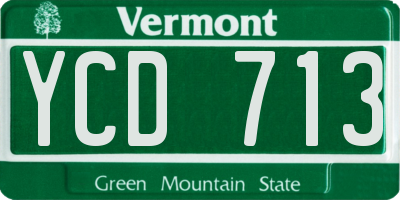 VT license plate YCD713