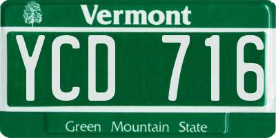 VT license plate YCD716