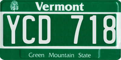 VT license plate YCD718