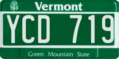VT license plate YCD719