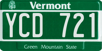 VT license plate YCD721