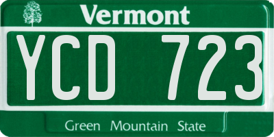 VT license plate YCD723