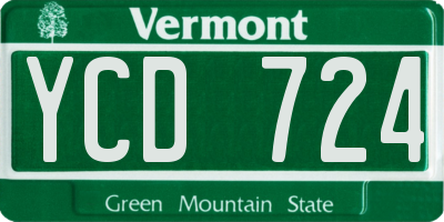 VT license plate YCD724