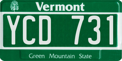VT license plate YCD731