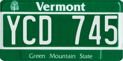 VT license plate YCD745