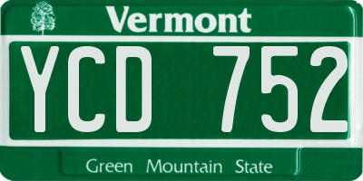 VT license plate YCD752