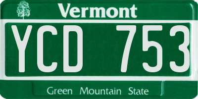 VT license plate YCD753