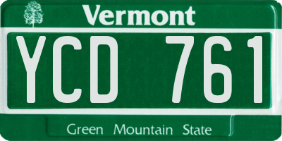 VT license plate YCD761