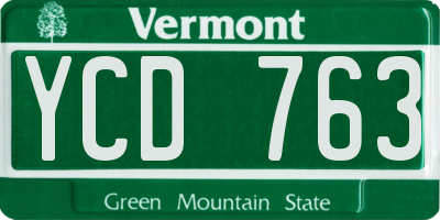 VT license plate YCD763