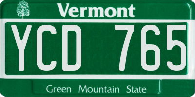 VT license plate YCD765