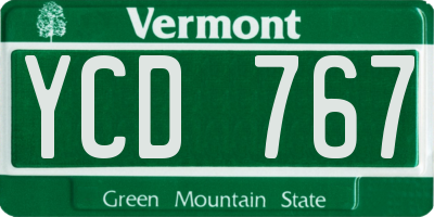 VT license plate YCD767