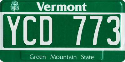 VT license plate YCD773