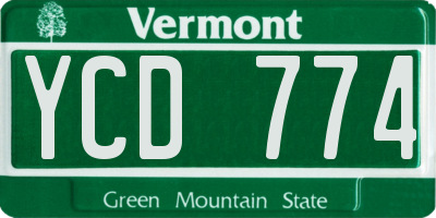 VT license plate YCD774