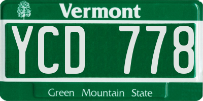 VT license plate YCD778