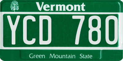 VT license plate YCD780