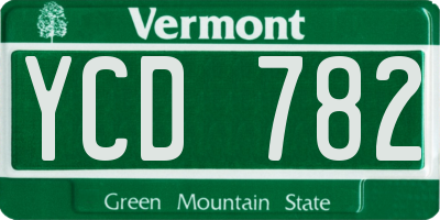VT license plate YCD782