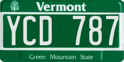 VT license plate YCD787