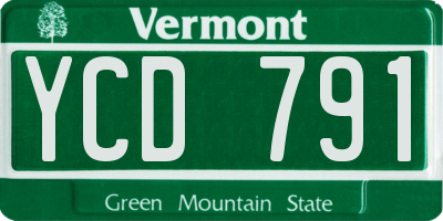 VT license plate YCD791