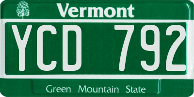 VT license plate YCD792