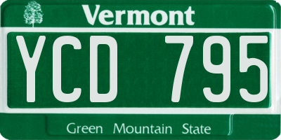 VT license plate YCD795