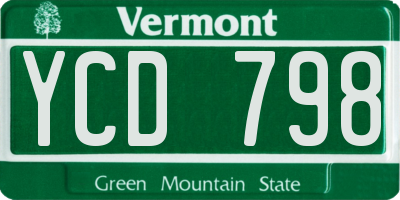 VT license plate YCD798
