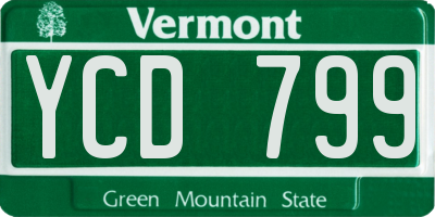 VT license plate YCD799