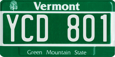 VT license plate YCD801