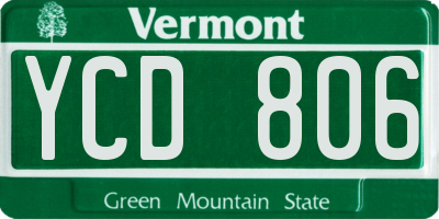 VT license plate YCD806