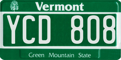VT license plate YCD808