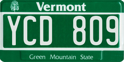 VT license plate YCD809