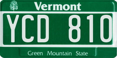 VT license plate YCD810