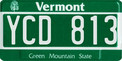 VT license plate YCD813