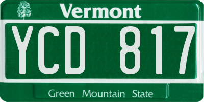 VT license plate YCD817