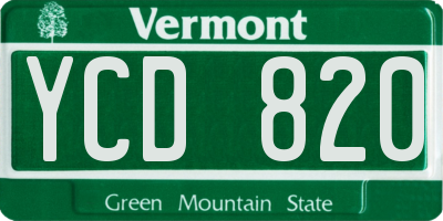 VT license plate YCD820