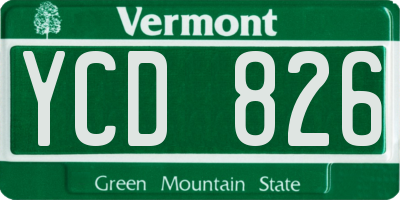 VT license plate YCD826