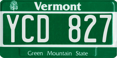 VT license plate YCD827