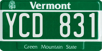 VT license plate YCD831