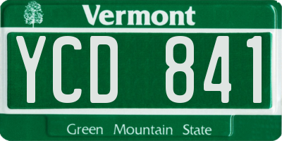 VT license plate YCD841