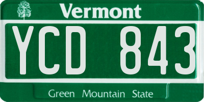 VT license plate YCD843
