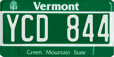 VT license plate YCD844