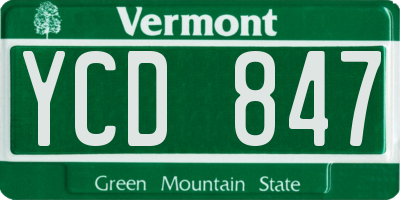 VT license plate YCD847