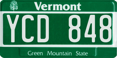 VT license plate YCD848