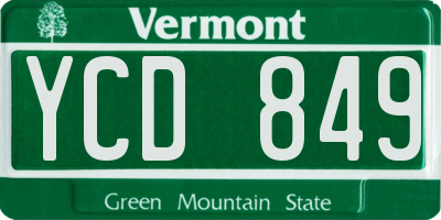 VT license plate YCD849