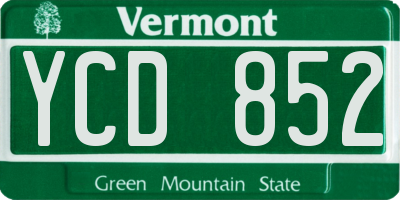VT license plate YCD852