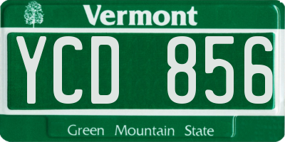 VT license plate YCD856