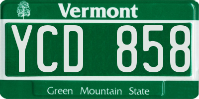 VT license plate YCD858