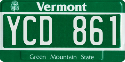VT license plate YCD861